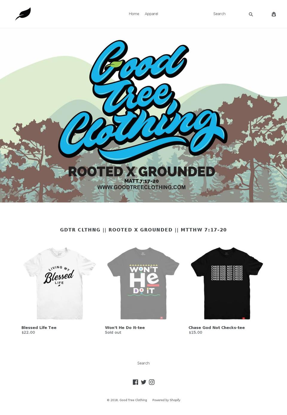 goodtreeclothing.com — Shopify storefront screenshot