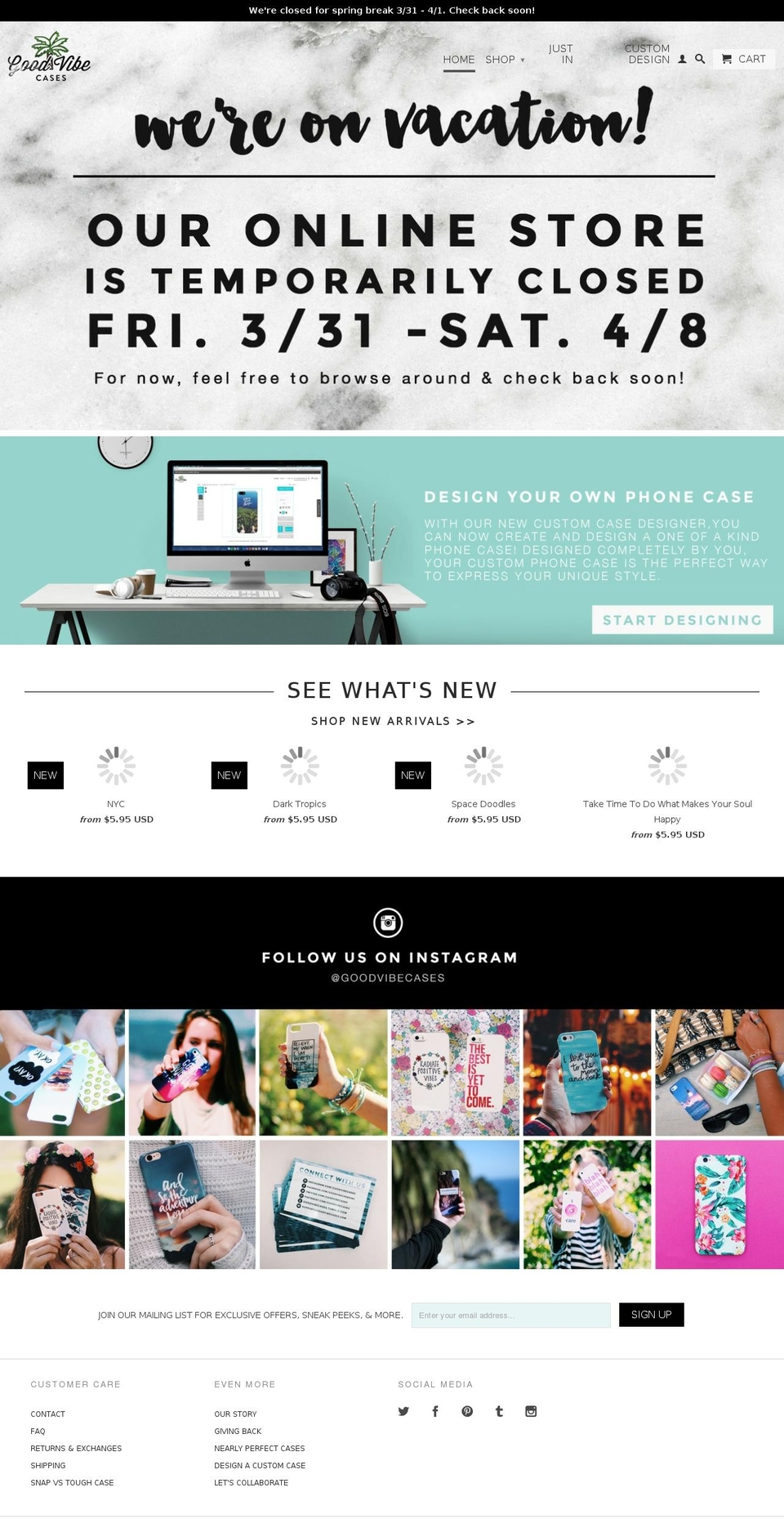 goodvibecases.com shopify website screenshot