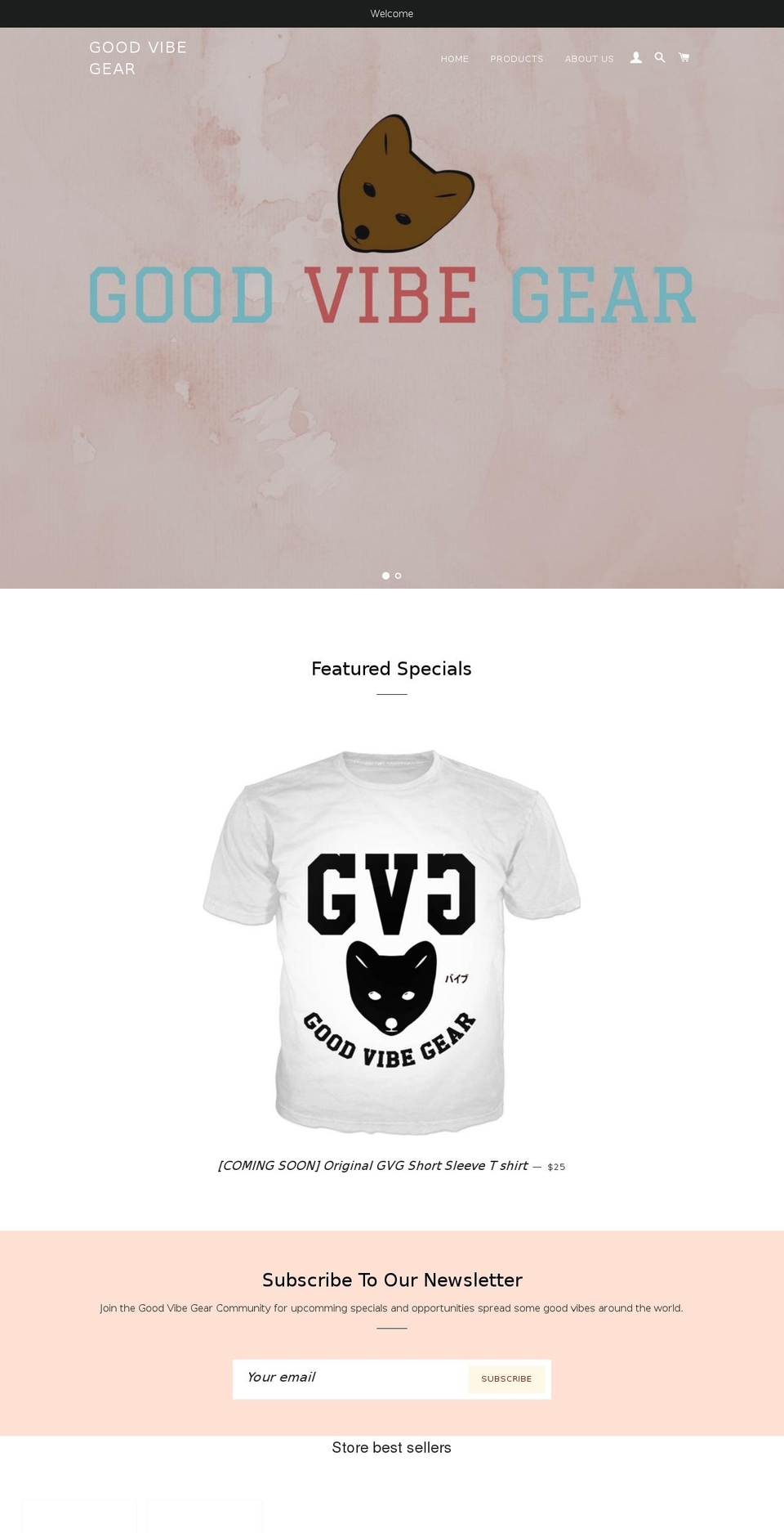 goodvibegear.com — Shopify storefront screenshot