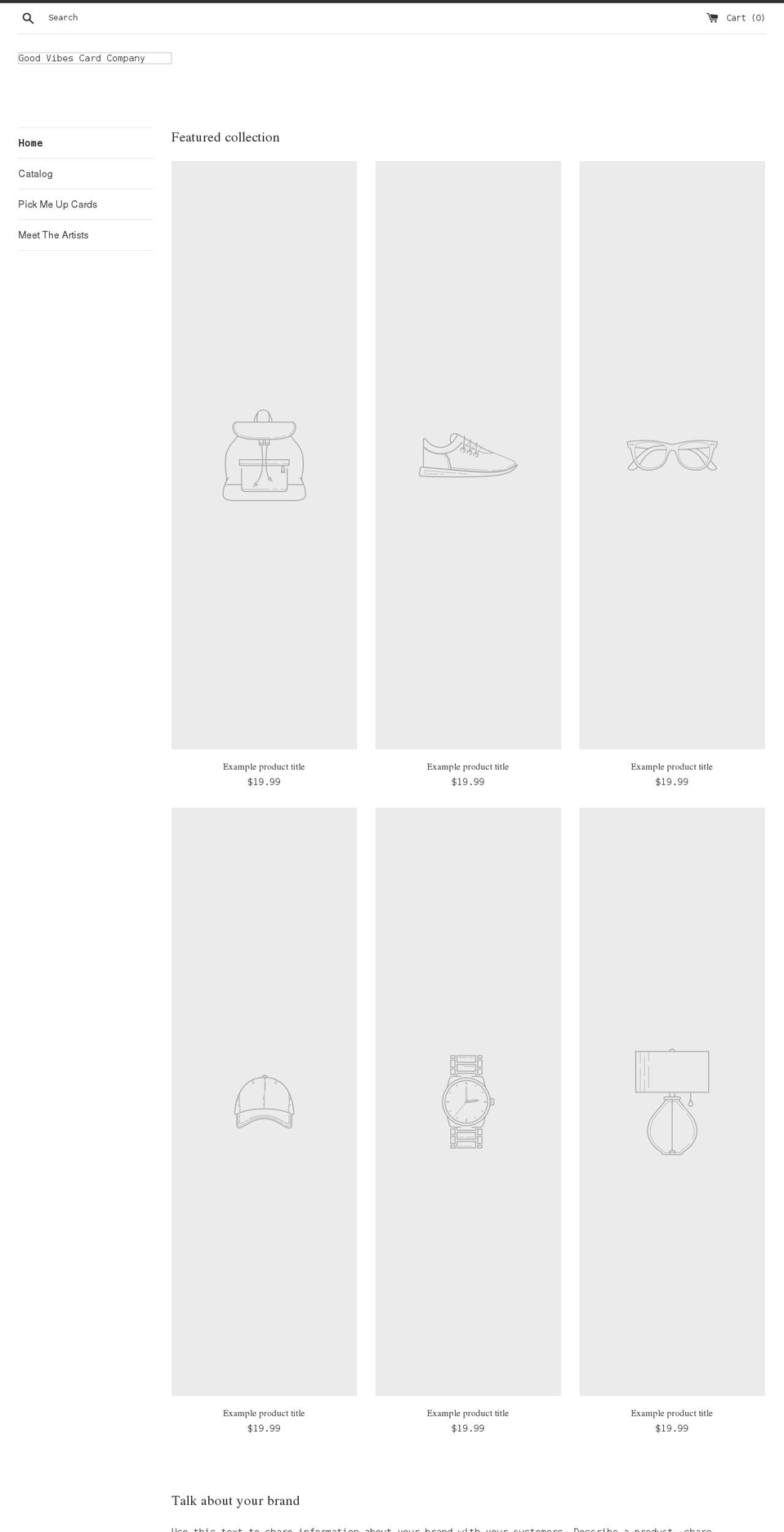 goodvibescardcompany.com shopify website screenshot