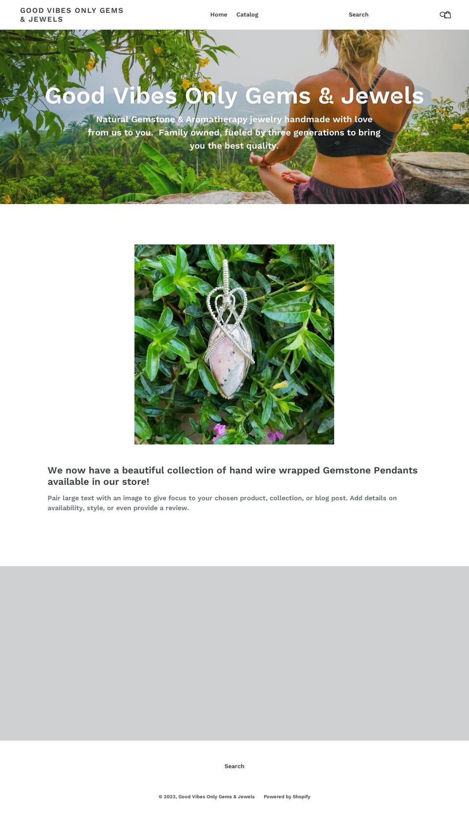 goodvibesonlyjewels.com — Shopify storefront screenshot