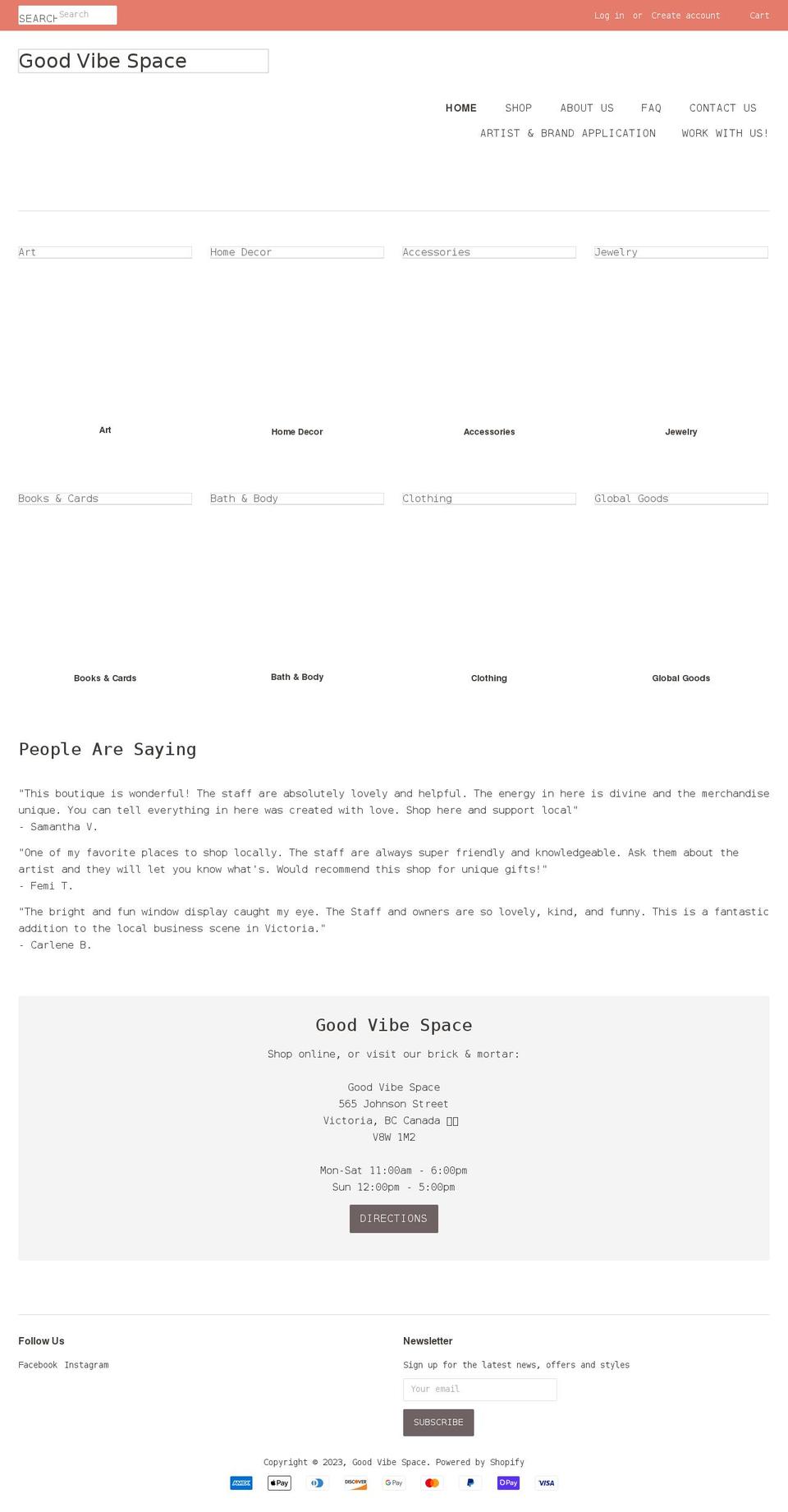 goodvibespace.com shopify website screenshot