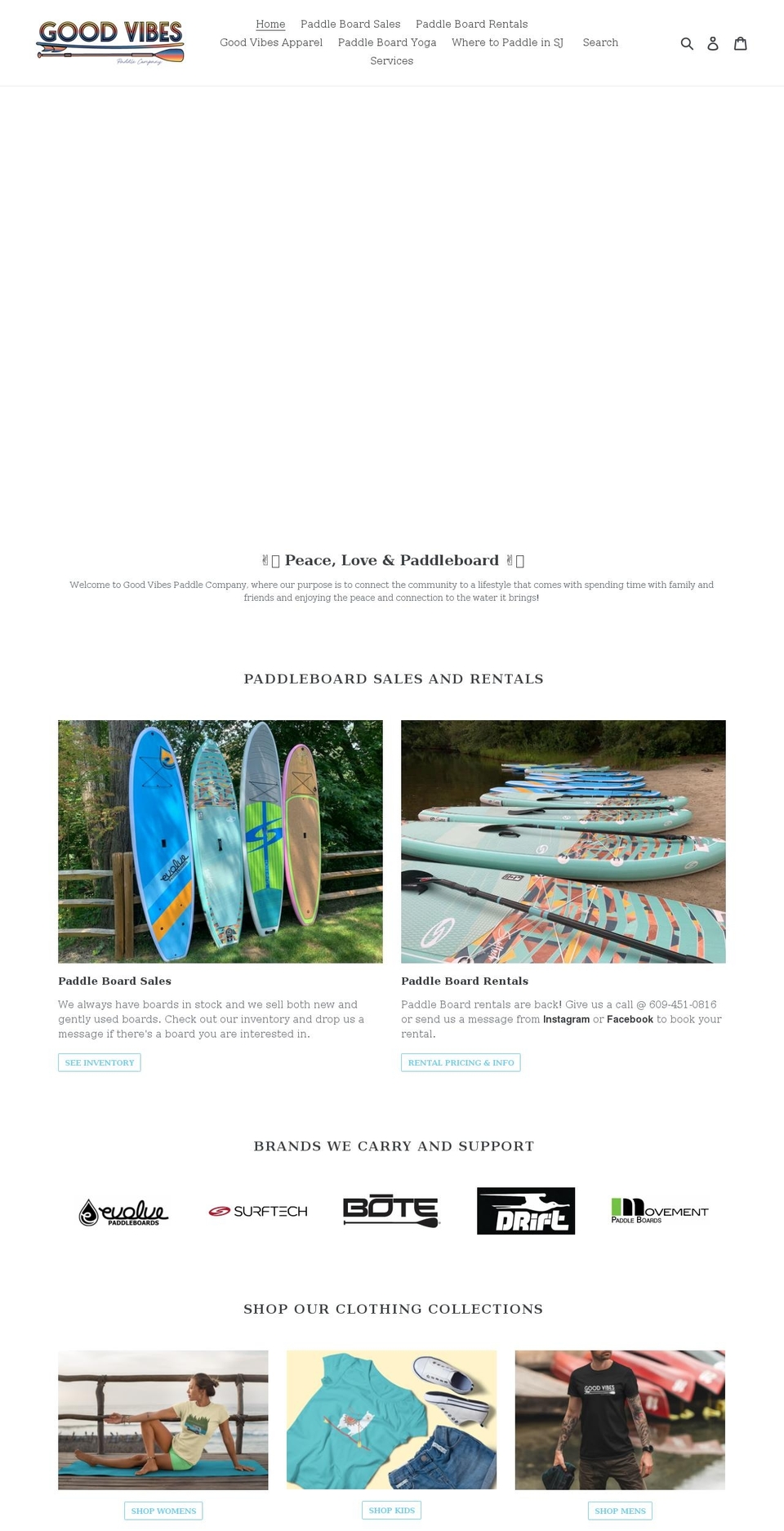 goodvibespaddle.com shopify website screenshot