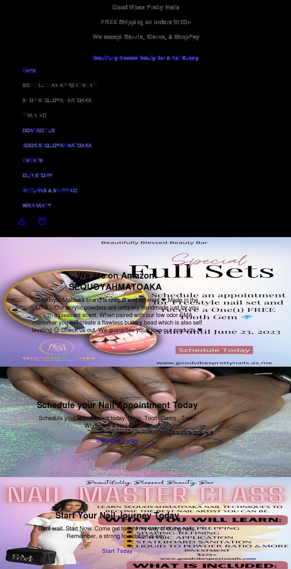 goodvibesprettynails.com shopify website screenshot