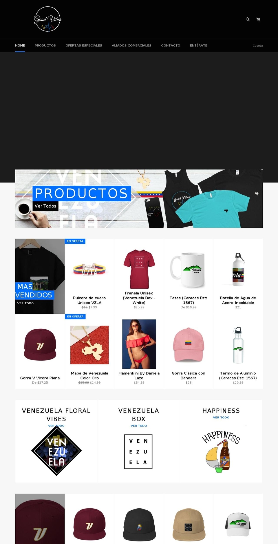 goodvibesvzla.com — Shopify storefront screenshot