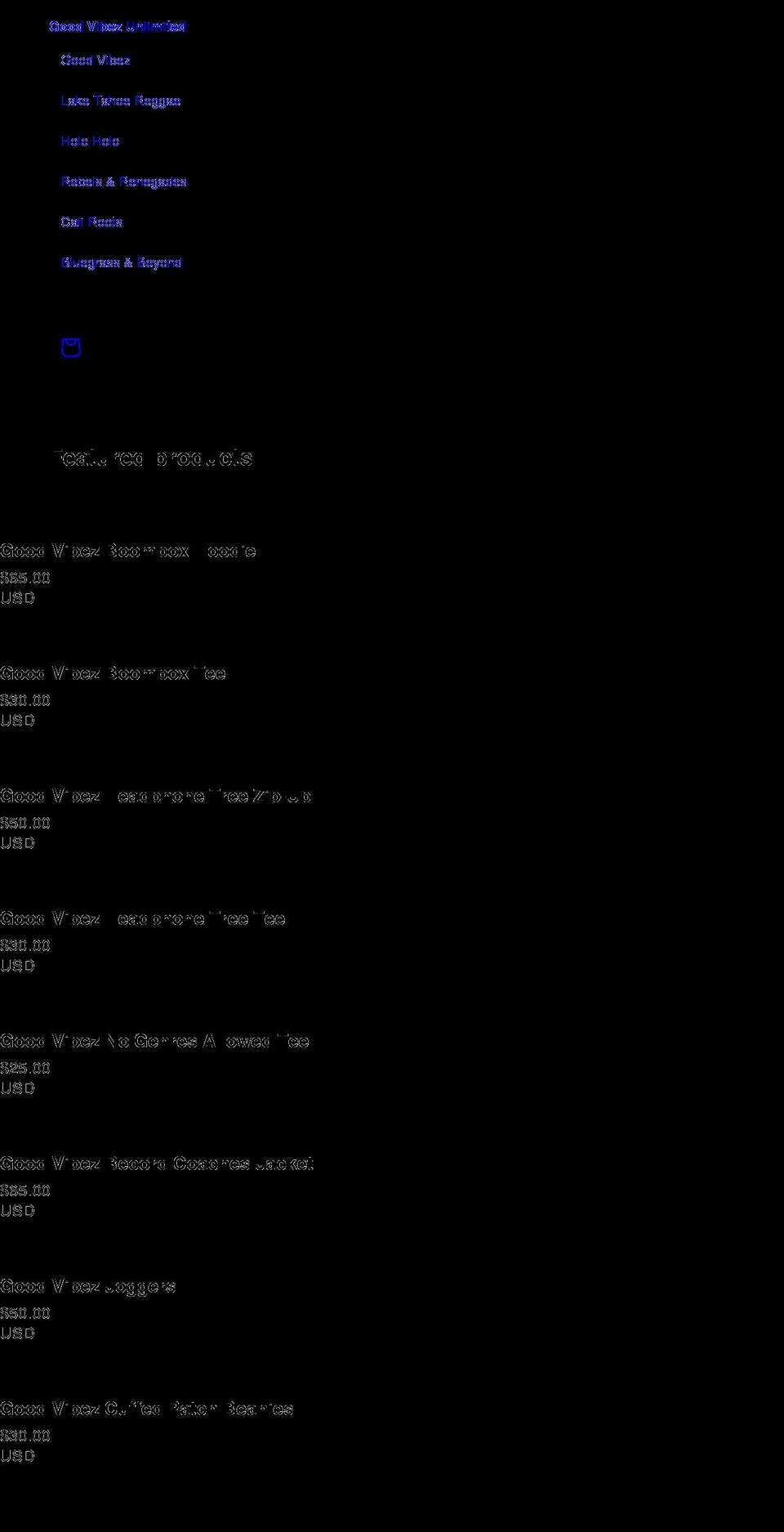 goodvibezunlimited.com shopify website screenshot