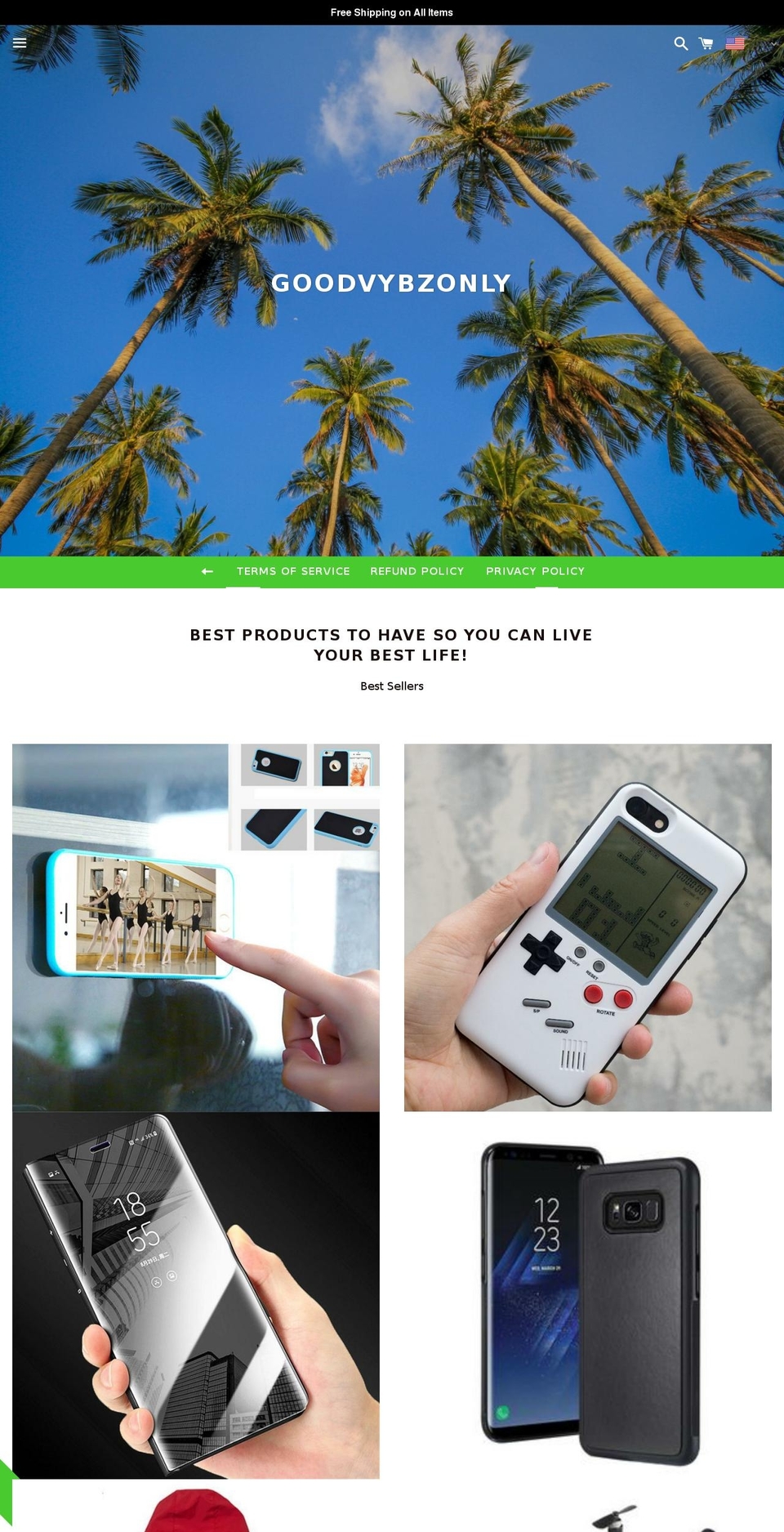goodvybzonly.com — Shopify storefront screenshot