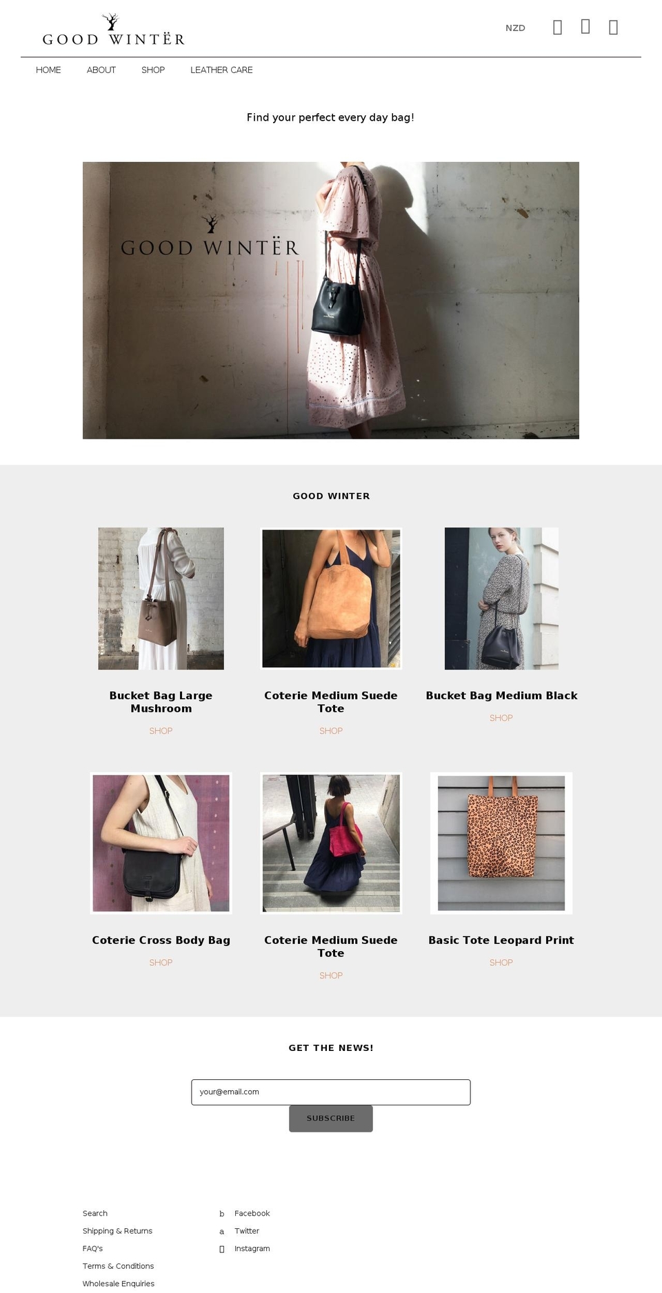 goodwinter.co.nz shopify website screenshot