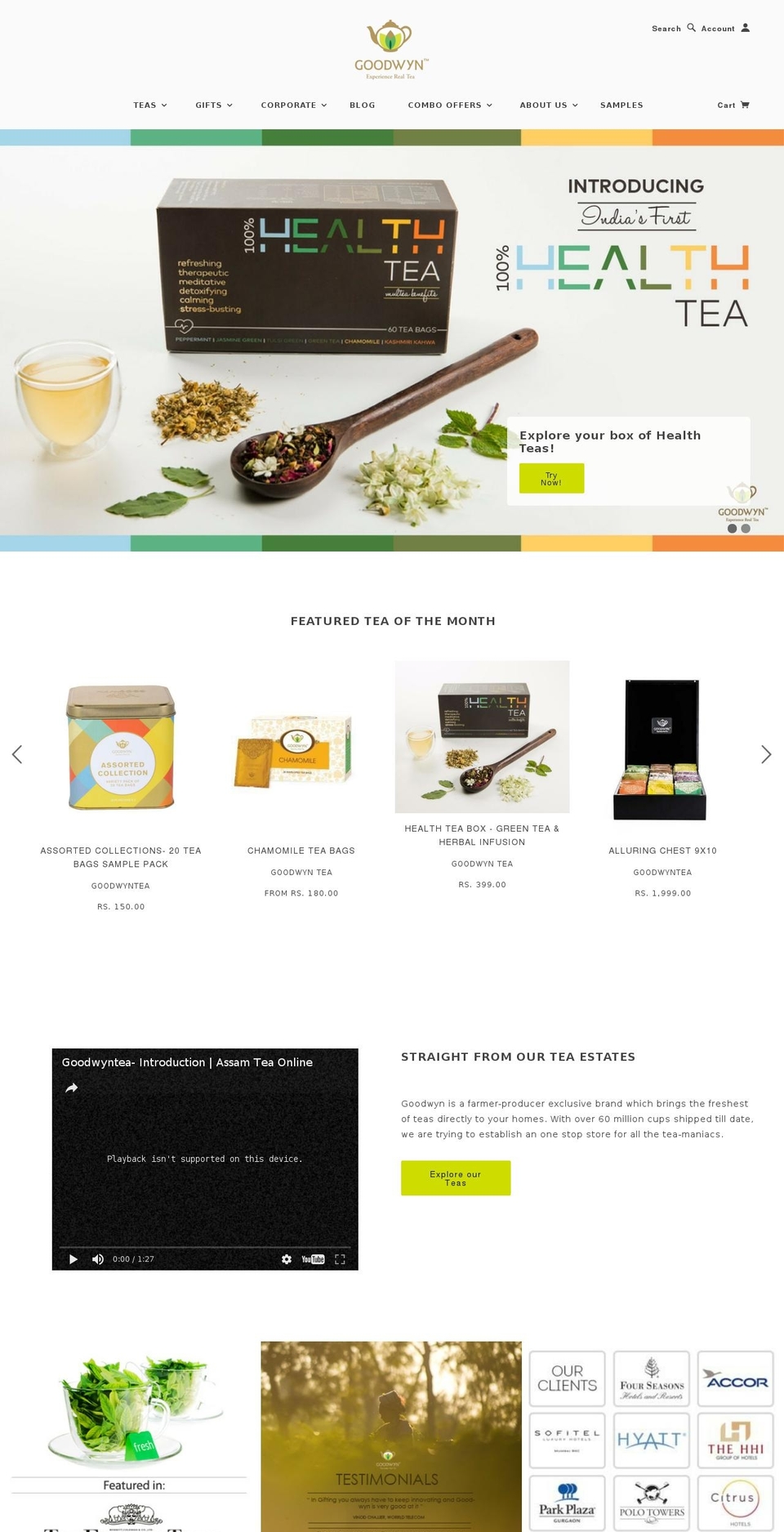 Be Yours Shopify theme site example goodwyntea.com
