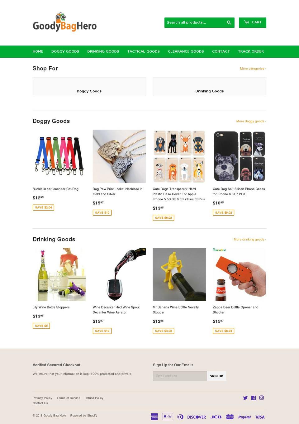 goodybaghero.com — Shopify storefront screenshot