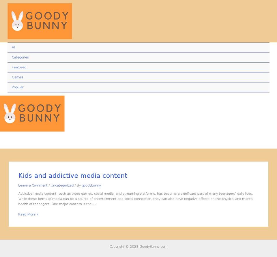 goodybunny.com — Shopify storefront screenshot