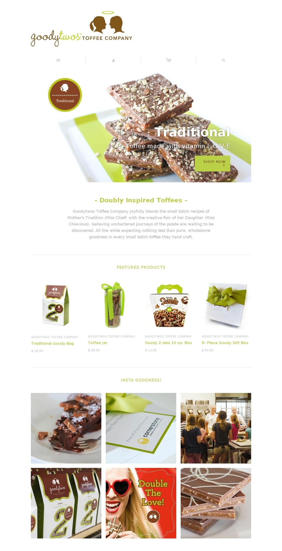 goodytwostoffee.com shopify website screenshot