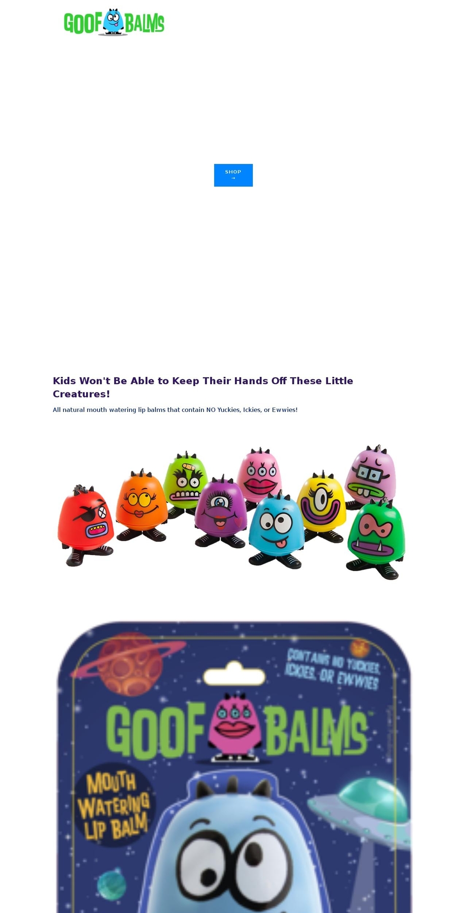 goofbalms.com — Shopify storefront screenshot