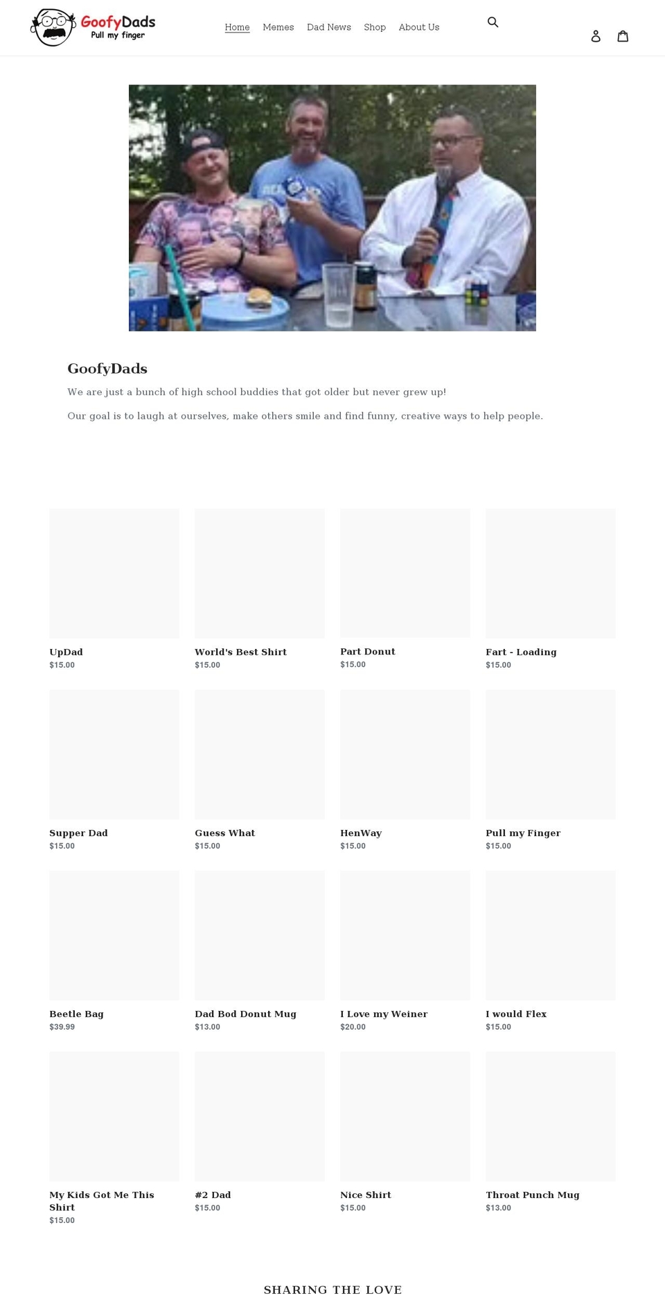 goofydads.com shopify website screenshot