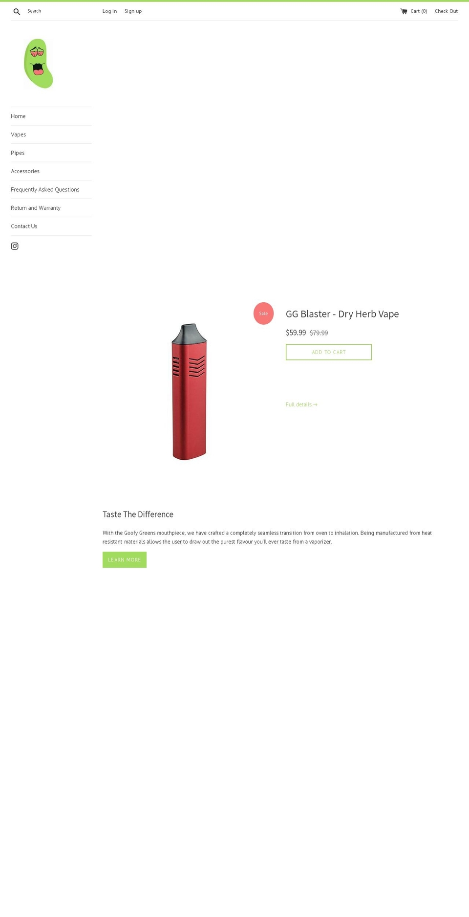 goofygreens.com — Shopify storefront screenshot