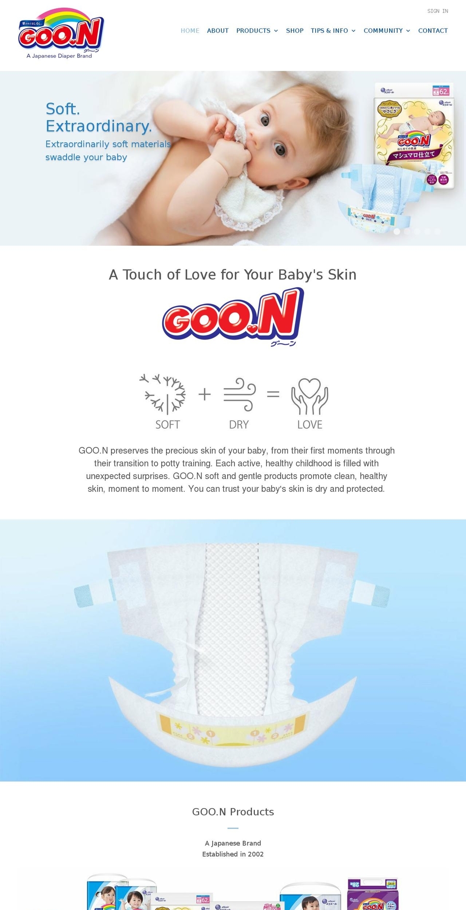 Mobilia Update GOO.N New Model 5\/2018 Shopify theme site example goon-diaper.com