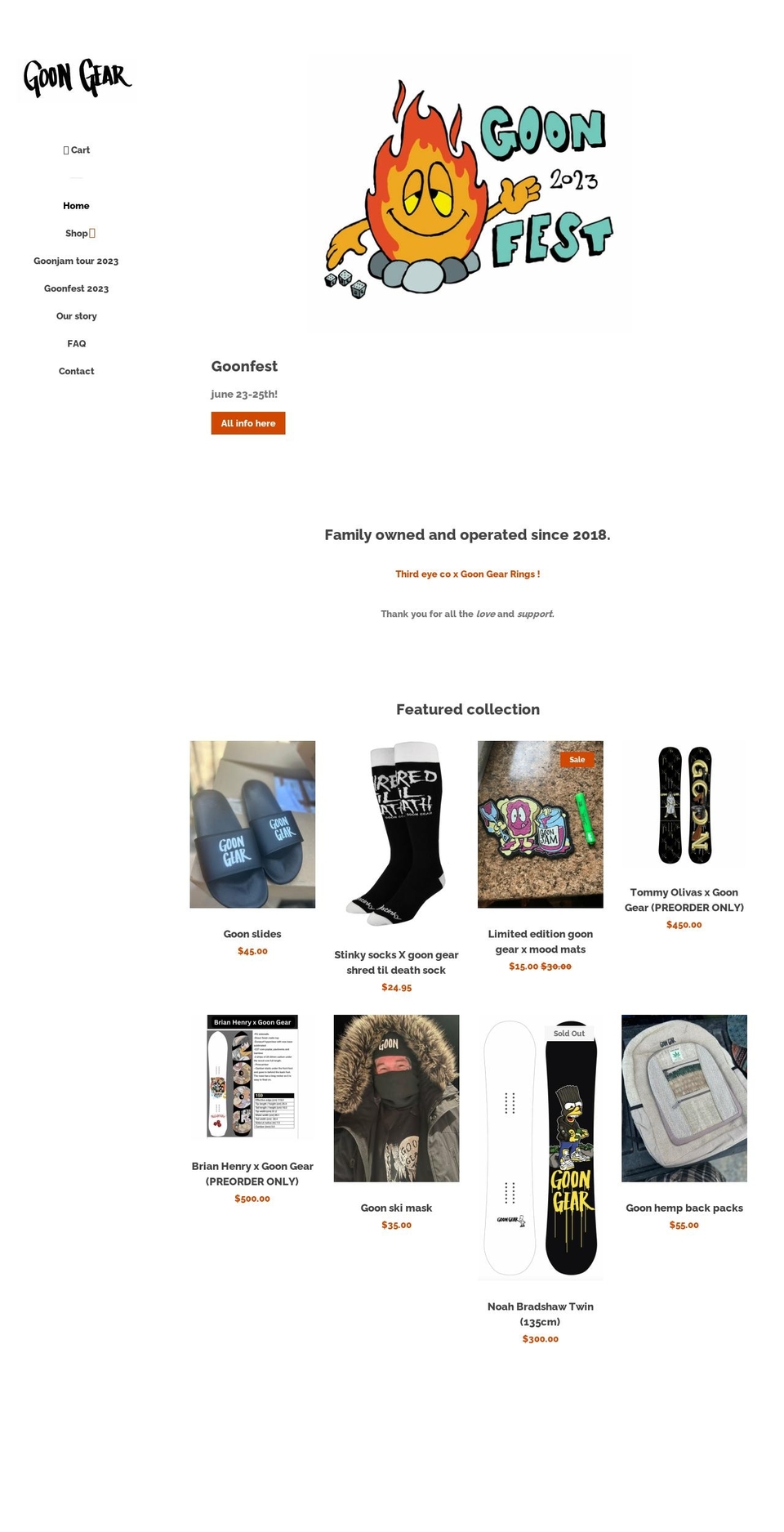 goongear.shop shopify website screenshot