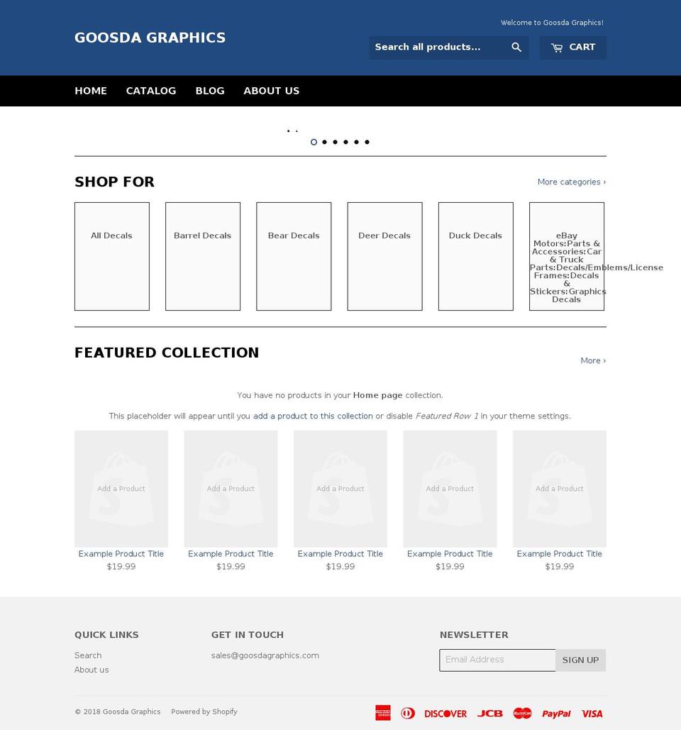 goosdagraphics.com — Shopify storefront screenshot