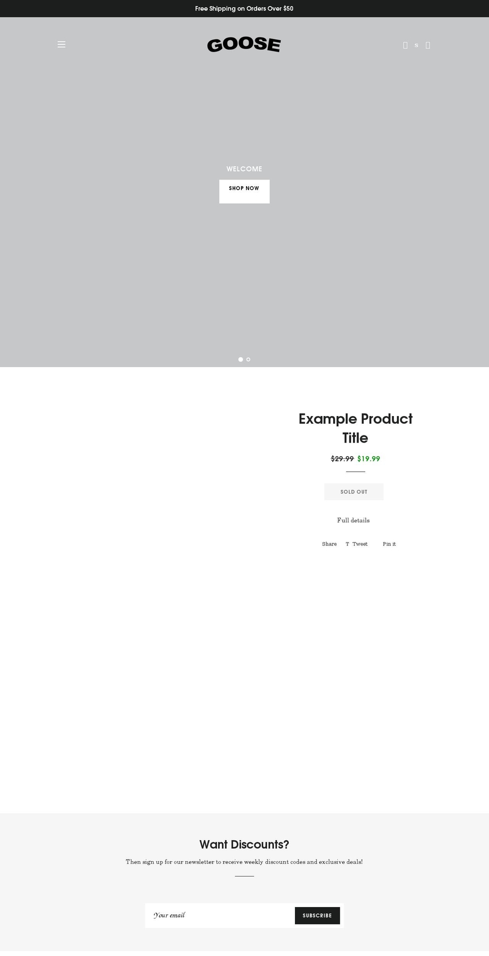 gooseapparelco.com shopify website screenshot