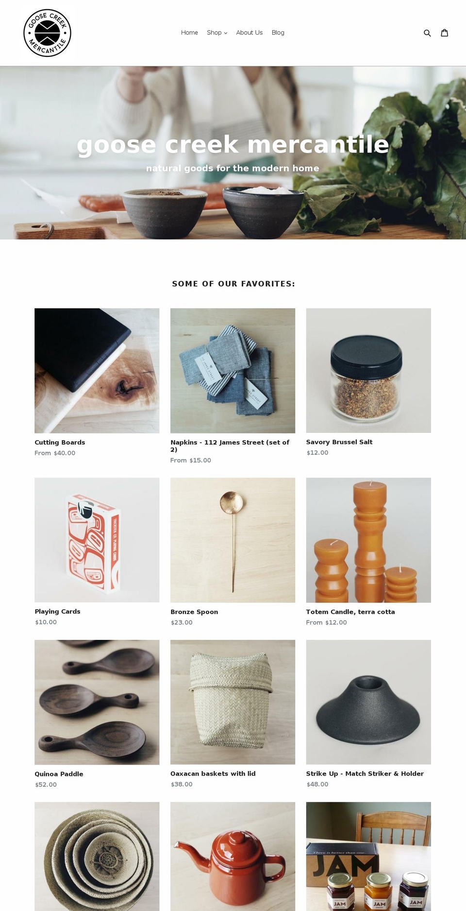 goosecreekmercantile.com shopify website screenshot
