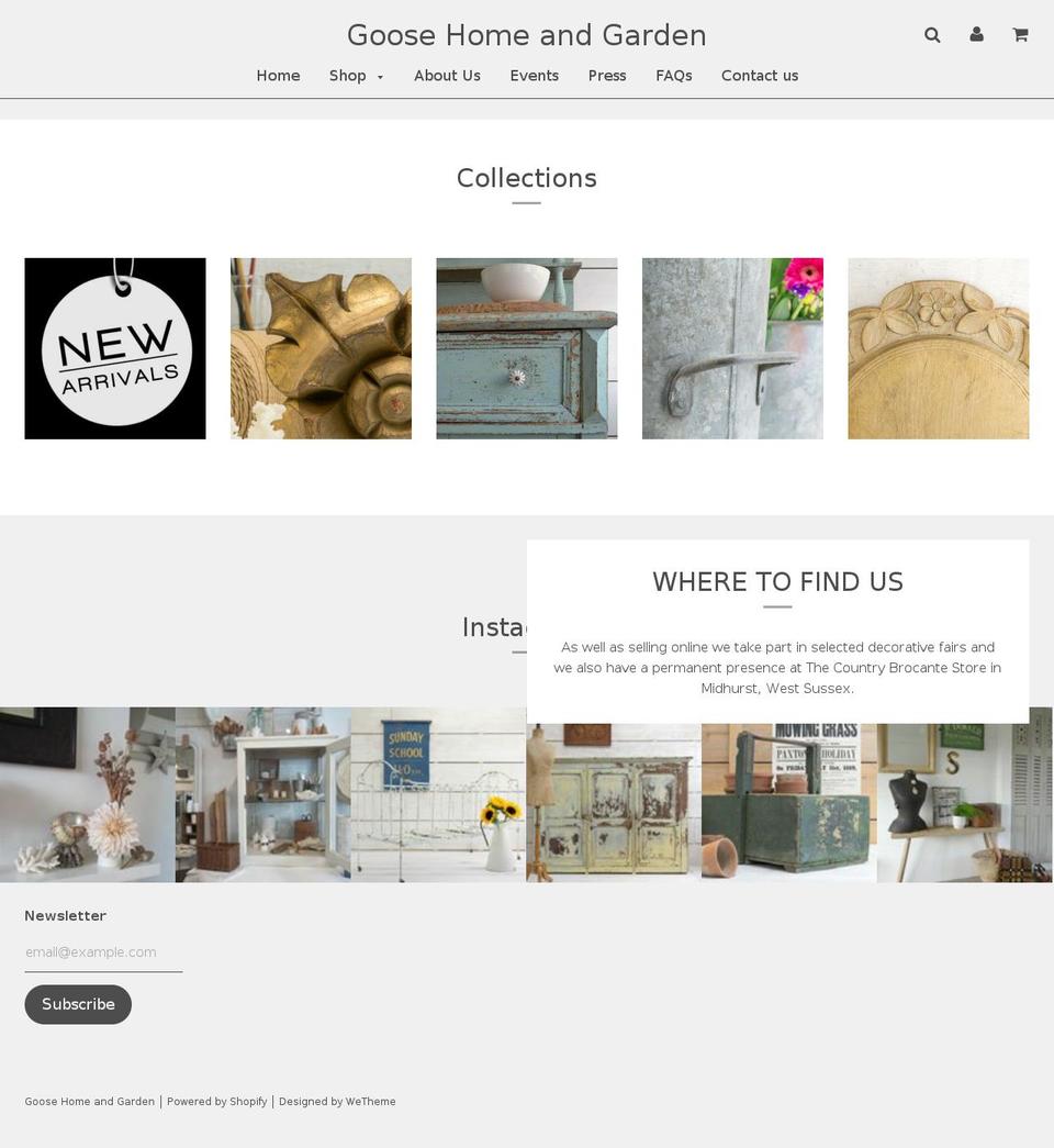 First Choice Shopify theme site example goosehomeandgarden.com