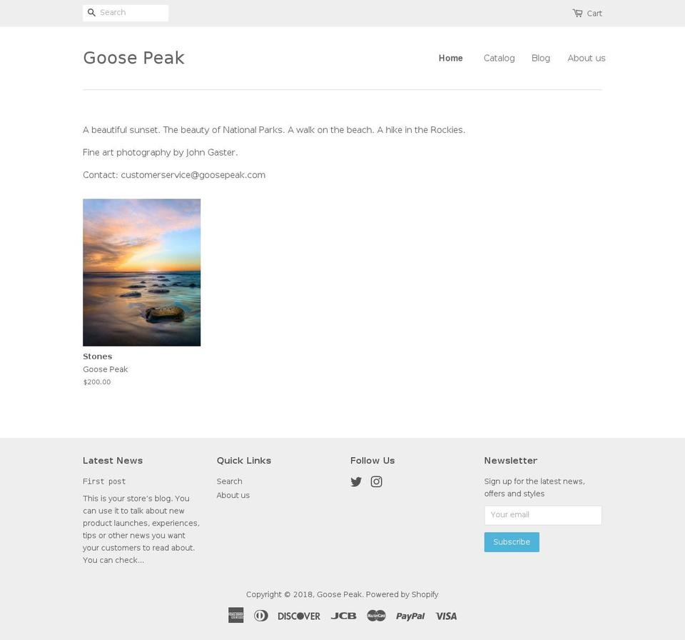 goosepeak.com — Shopify storefront screenshot