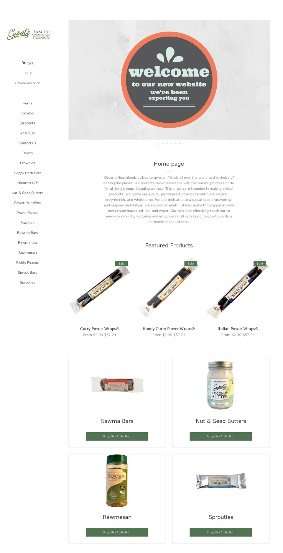 gopalshealthfoods.com shopify website screenshot