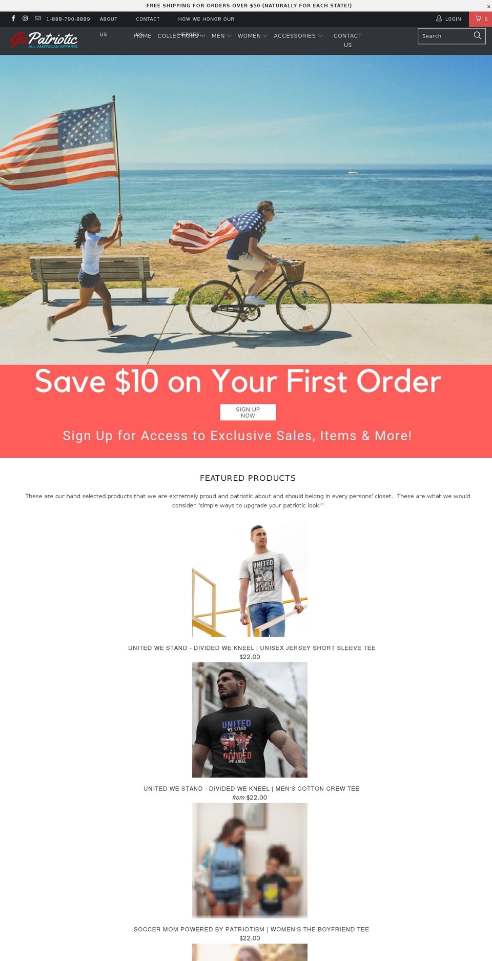 gopatriotic.com — Shopify storefront screenshot
