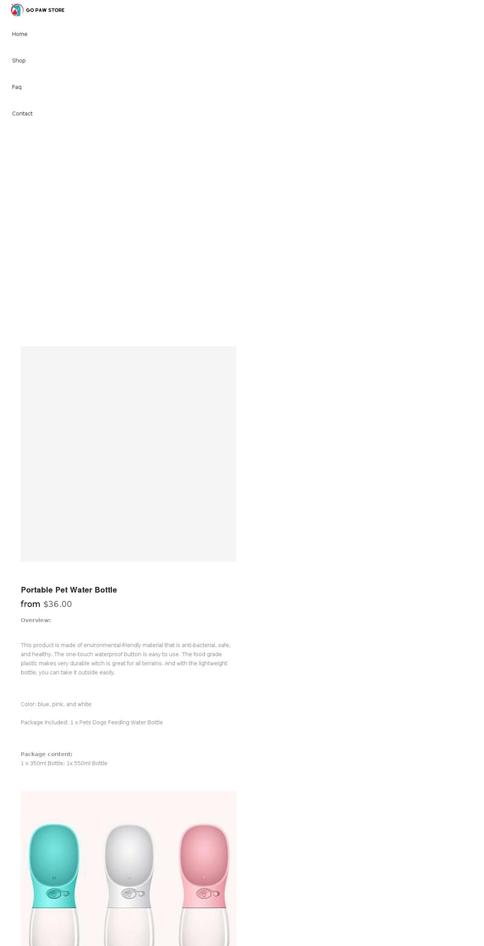 gopawstore.com shopify website screenshot