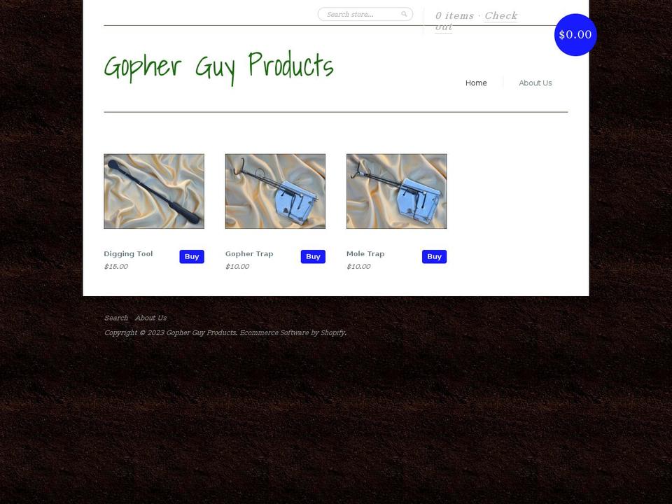 gopher-guy-products.myshopify.com shopify website screenshot