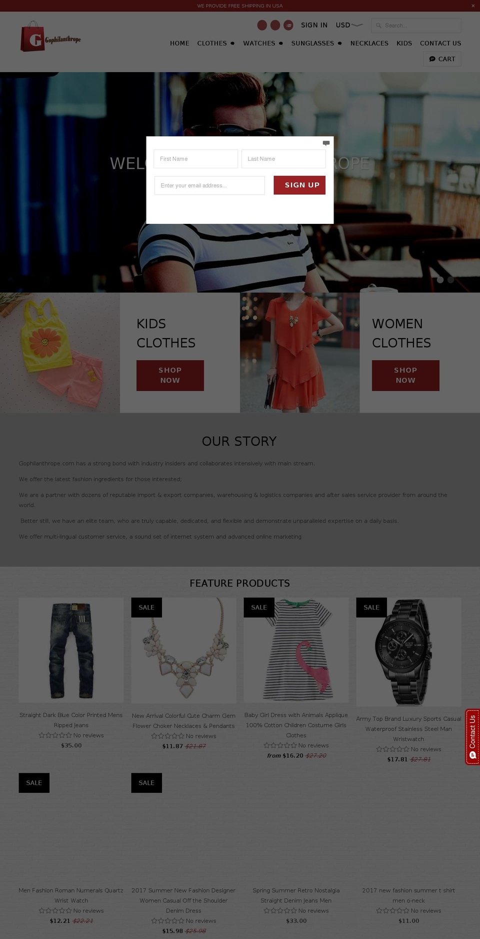 gophilanthrope.com — Shopify storefront screenshot