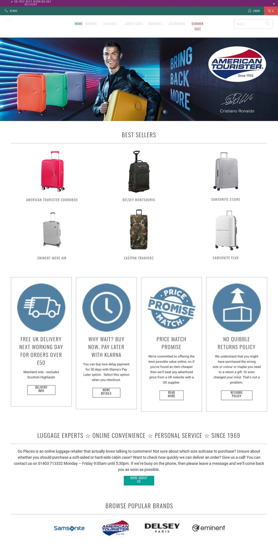 goplaces.co.uk shopify website screenshot