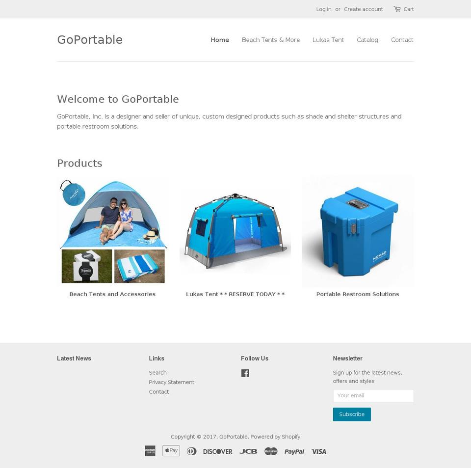 goportable.com shopify website screenshot