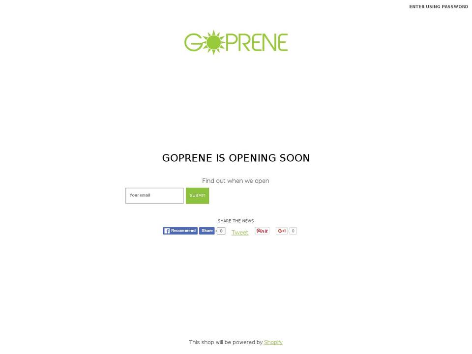 goprene.com shopify website screenshot