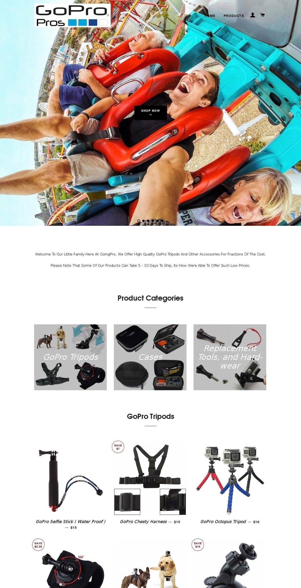 gopropros.com shopify website screenshot
