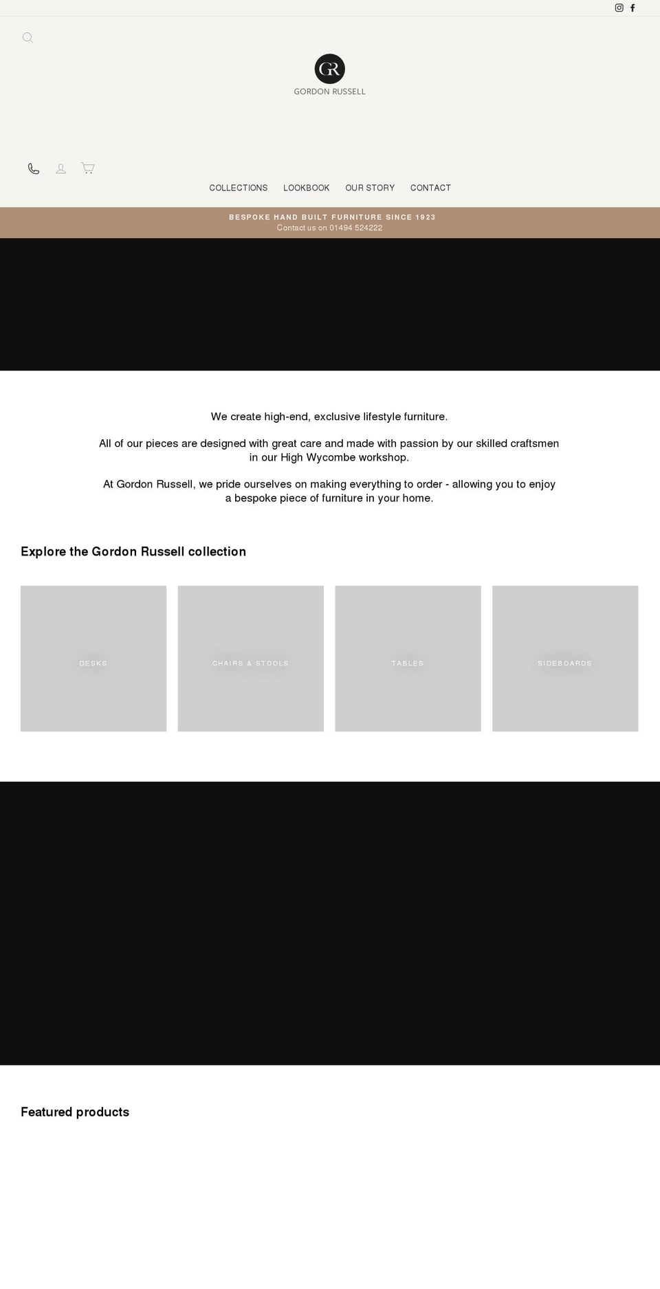 gordon-russell.com shopify website screenshot