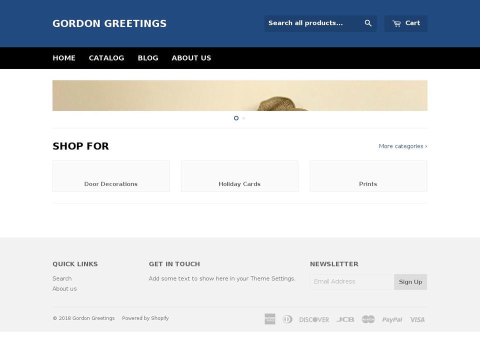 gordongreetings.com — Shopify storefront screenshot