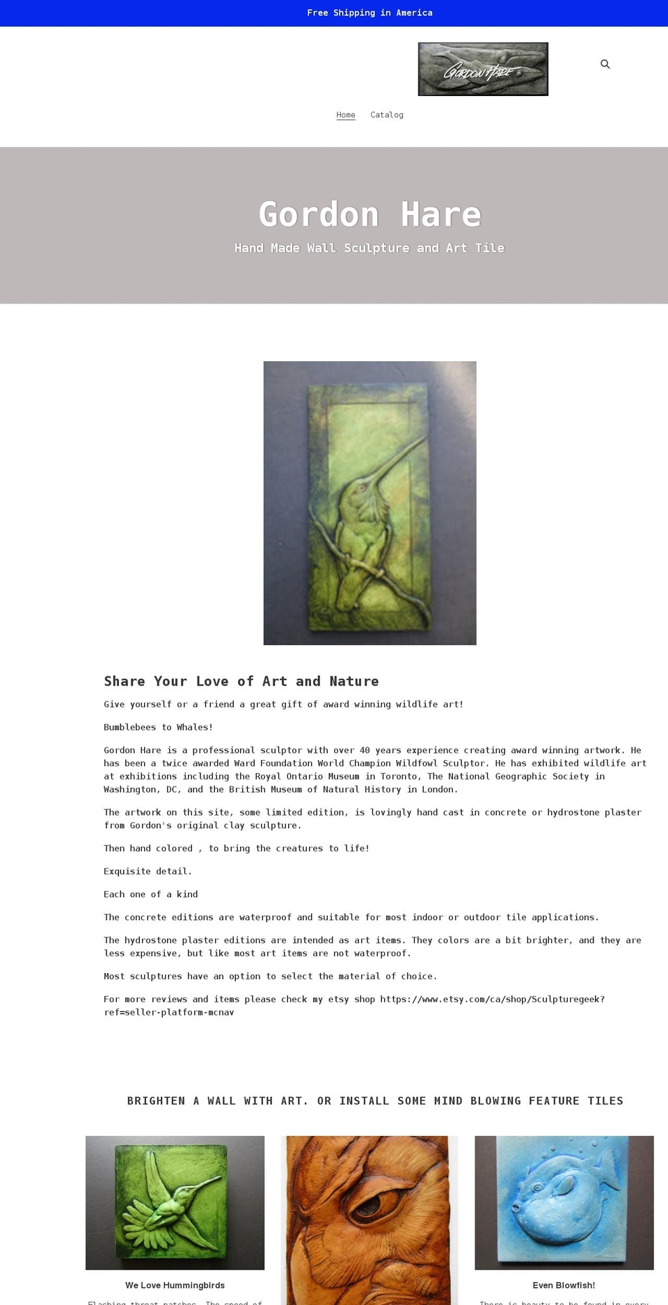 gordonhare.com shopify website screenshot