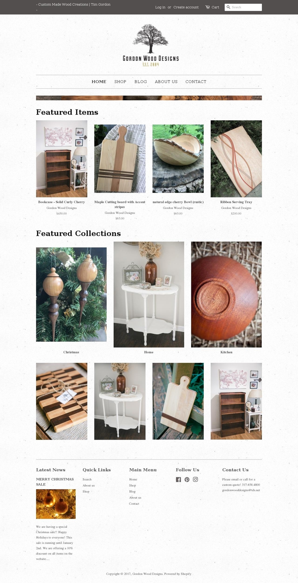 gordonwooddesigns.com shopify website screenshot