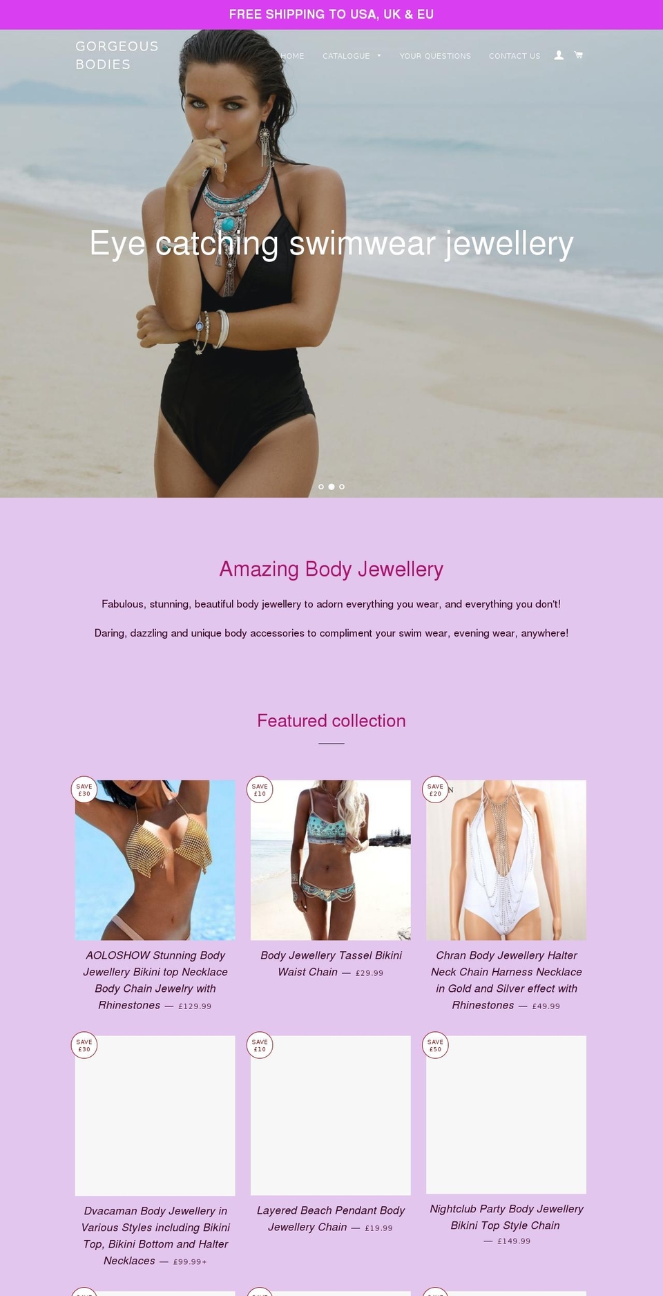 gorgeous-bodies.com — Shopify storefront screenshot