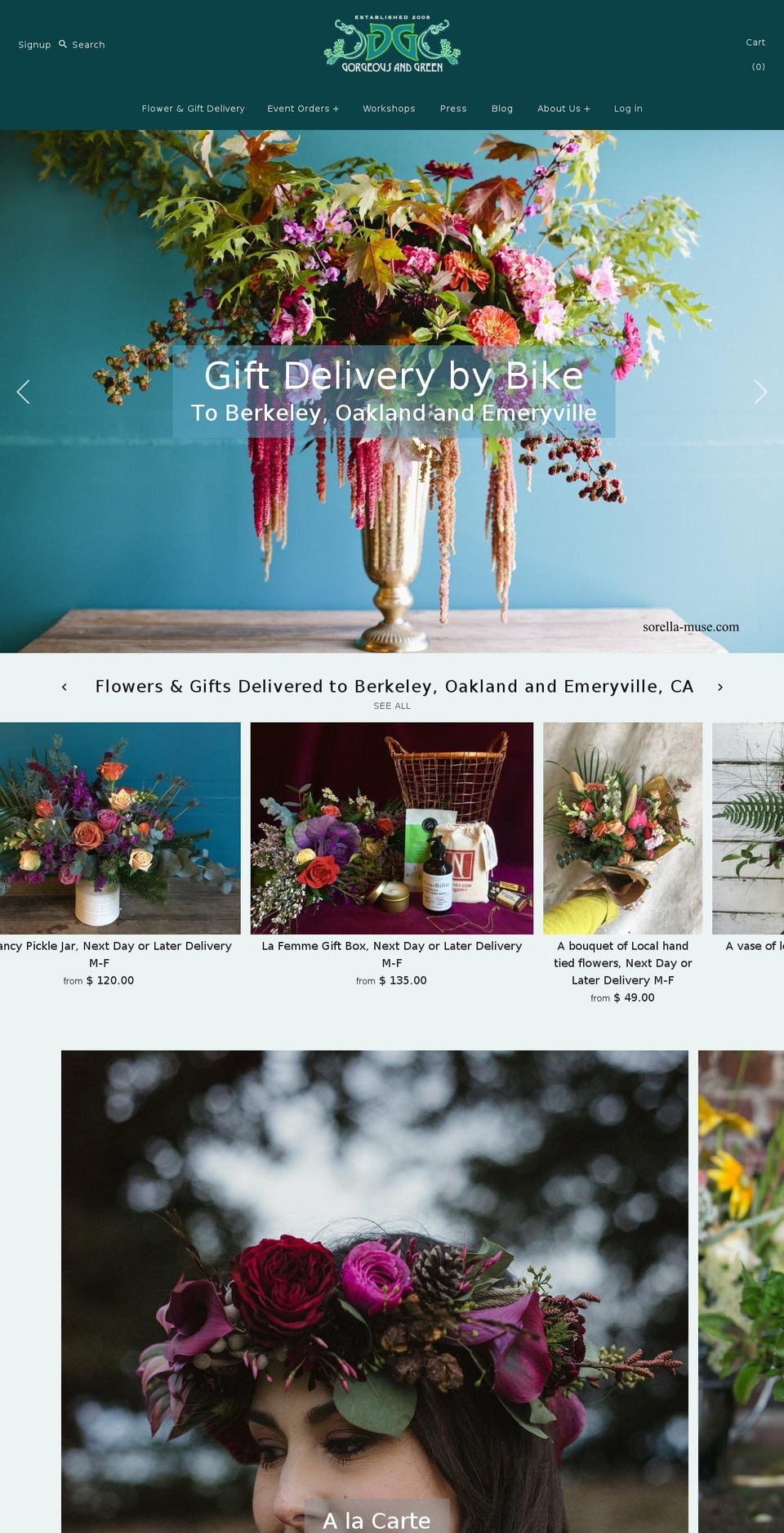 gorgeousandgreen.com shopify website screenshot