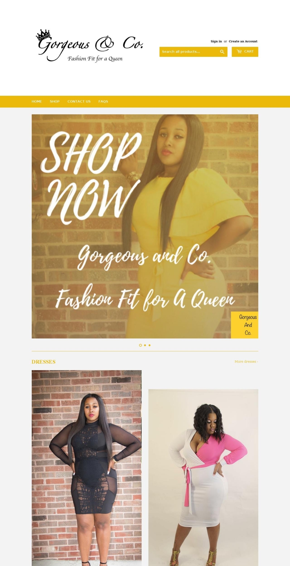gorgeousco.com — Shopify storefront screenshot