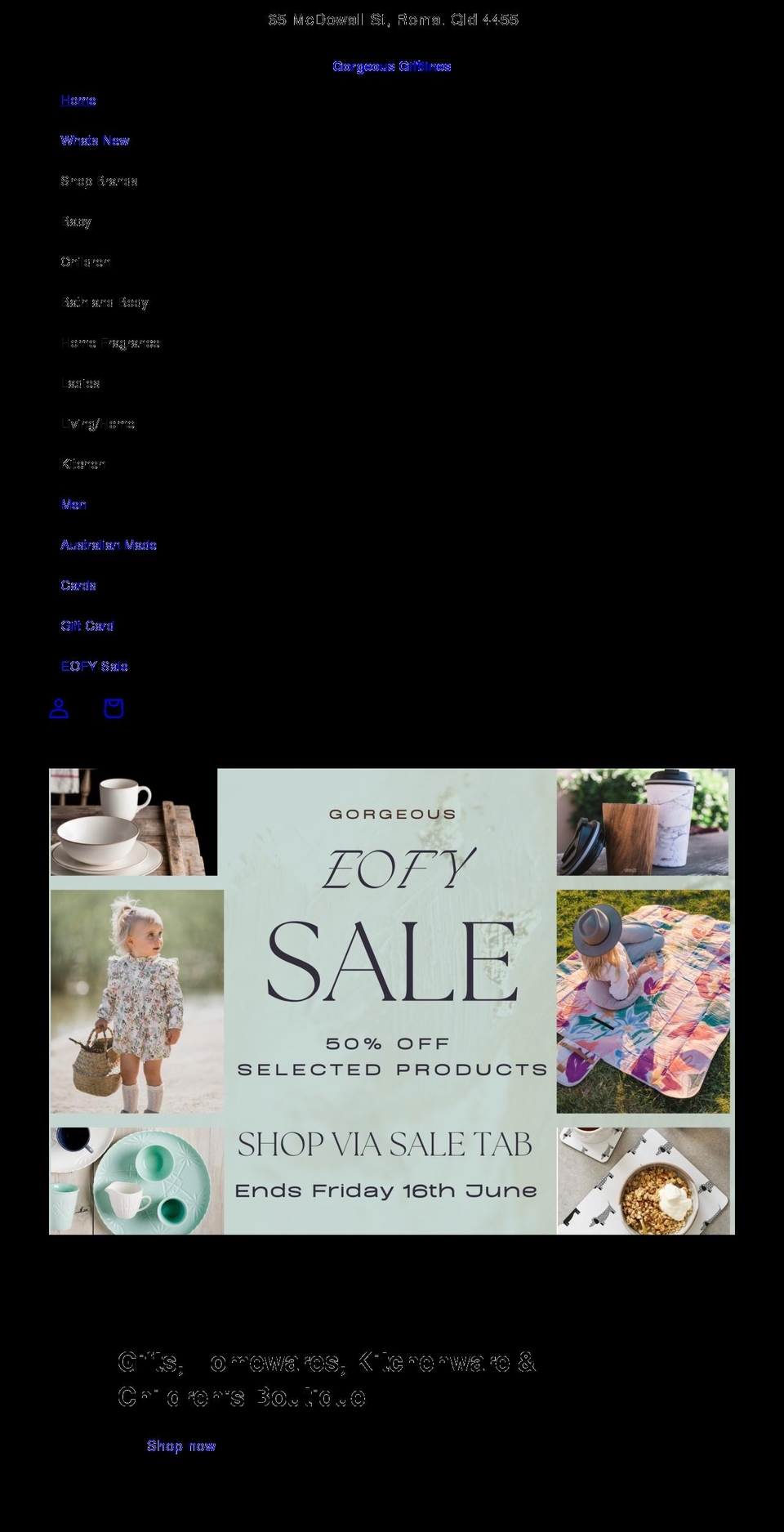 gorgeousgiftlines.com.au shopify website screenshot