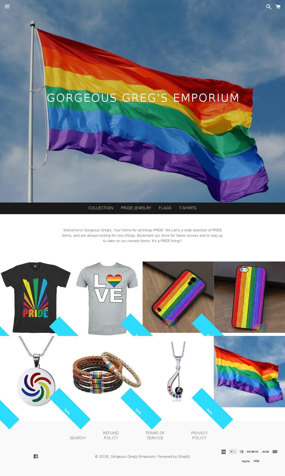 gorgeousgregs.com — Shopify storefront screenshot
