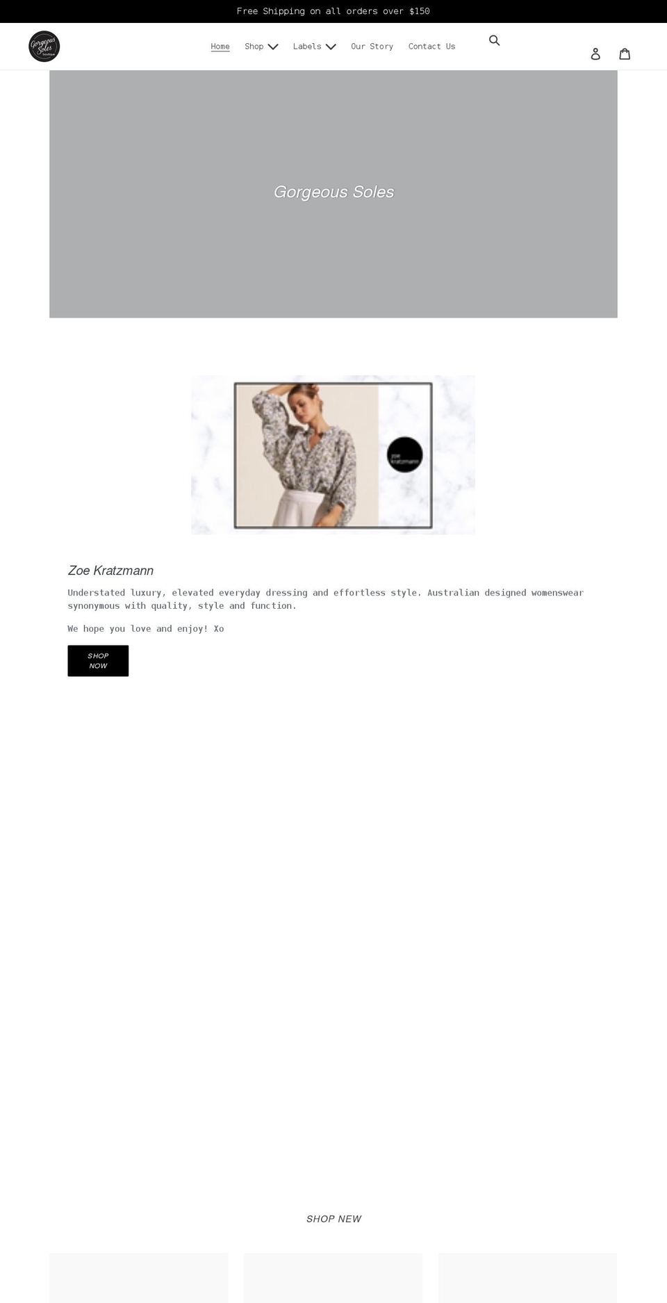 gorgeoussoles.com.au shopify website screenshot