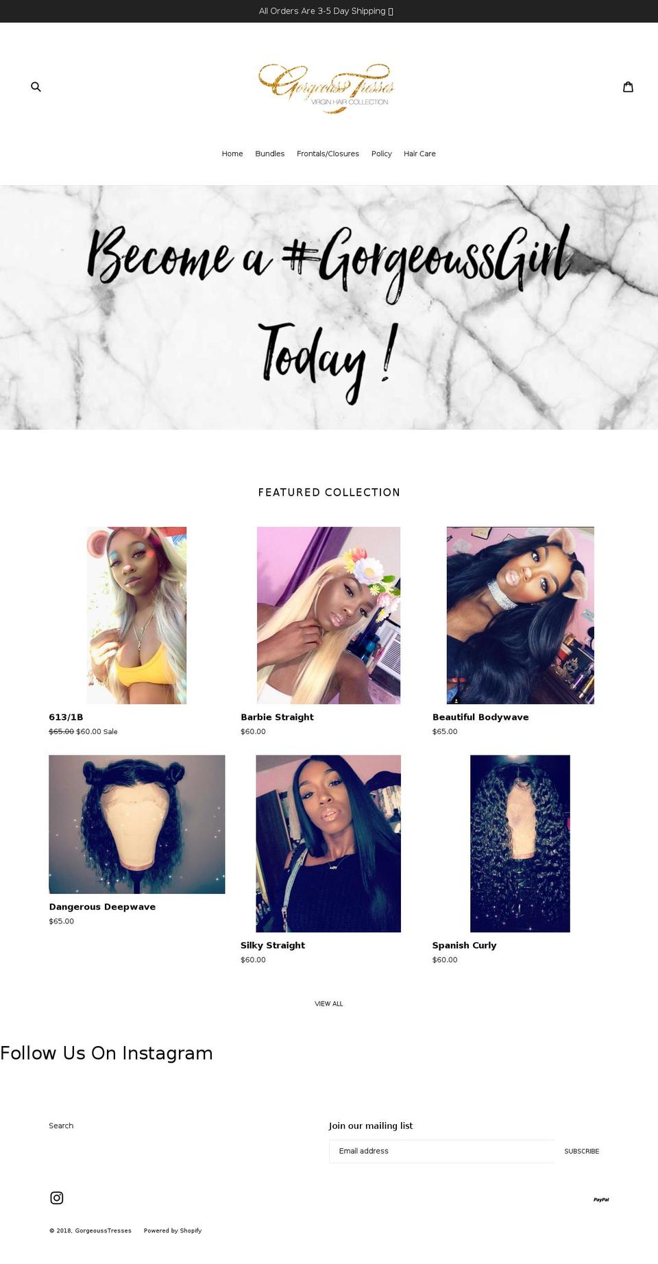 gorgeousstresses.com — Shopify storefront screenshot