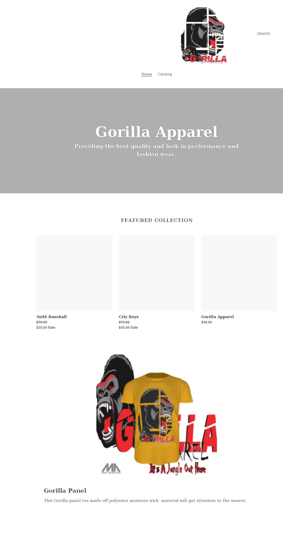 gorilla-apparel.com shopify website screenshot
