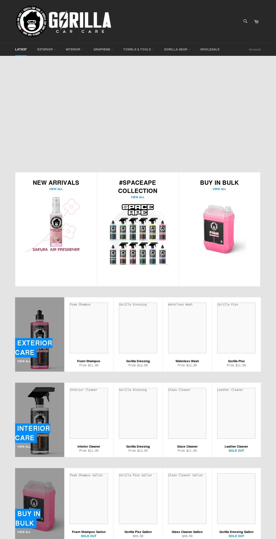 gorillacarcare.com shopify website screenshot