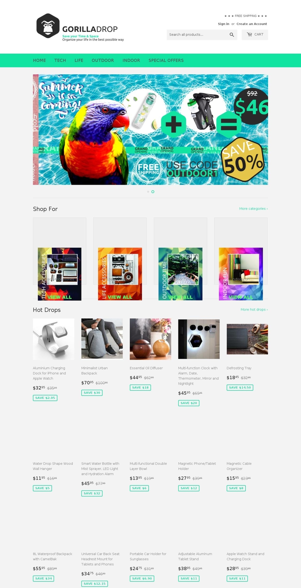 gorilladrop.com — Shopify storefront screenshot
