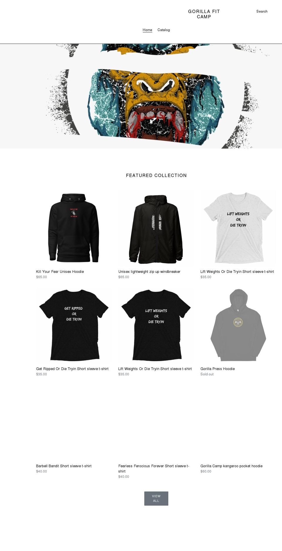 gorillafitcamp.com shopify website screenshot